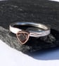 STERLING SILVER and 9 carat Rose Gold Smokey Quartz Ring