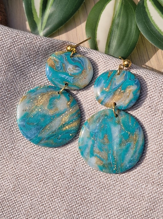 Polymer Clay Earrings: Shoreline 