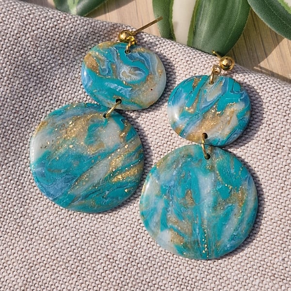 Polymer Clay Earrings: Shoreline 
