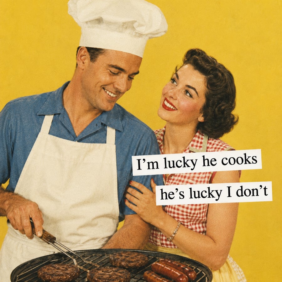 A Husband Who Cooks Vintage Acryllic Decorative Fridge Magnet