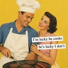A Husband Who Cooks Vintage Acryllic Decorative Fridge Magnet