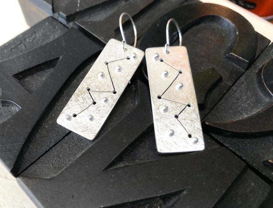 Custom Order. Sterling Silver Constellation Earrings.  