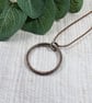 Copper Circle Necklace on Cotton Cord - Image 2