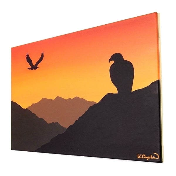 Eagles at Sunset Original Acrylic Painting
