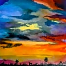 Deer Light - An original framed mixed media painting