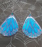 Blue Morpho Butterfly Wing Earrings: Resin Dangle, 925 Silver - Image 8