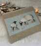 Linen Zipped Purse, Sheep Purse, Small Cosmetic Bag, Accessory Purse