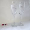 Mr & Mrs Wedding Champagne Flutes & Charms