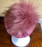 Hand Knitted Hat 20, mottled pink, Medium - Image 5