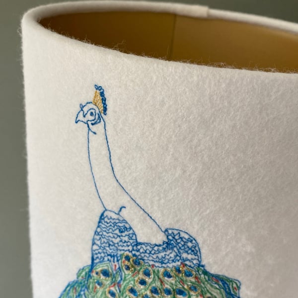 Peacock Embroidered lampshade