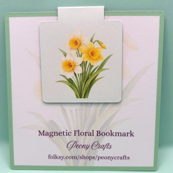 Daffodil Magnetic Bookmark - Botanical Floral Bookmark - Spring Page Marker