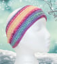 Crochet headband, ear warmer. Pastel rainbow twist ear warmer. Rainbow headband. - Image 3