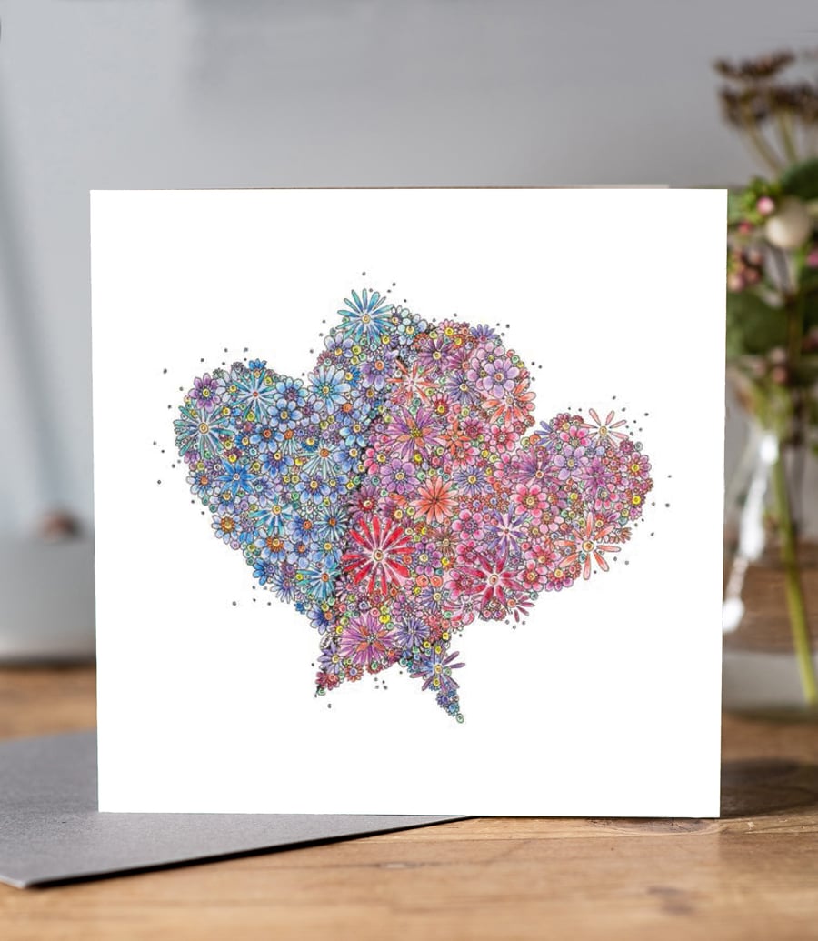 Double Heart Greeting card