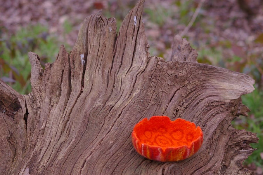 Hand-felted wool bowl