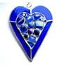 Heart Suncatcher Stained Glass Blue  Abstract 025 Nugget Handmade Gift - Image 6