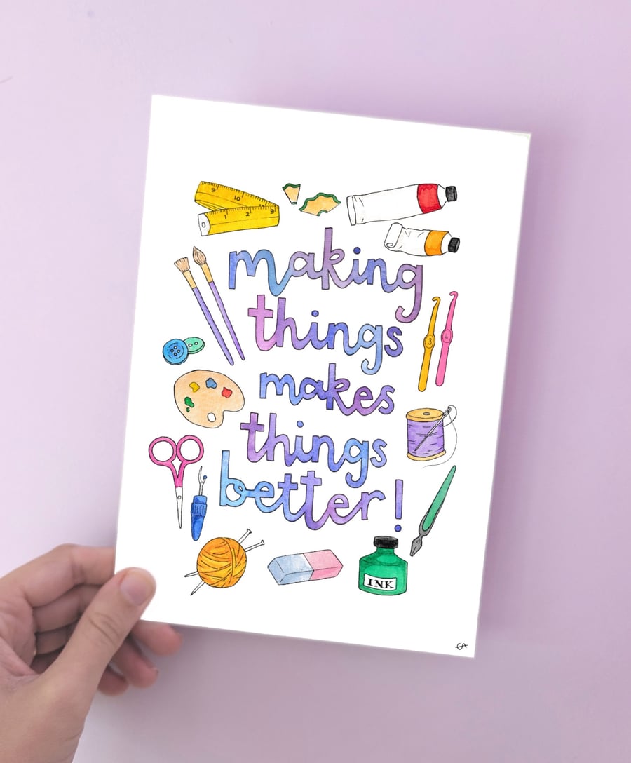 A4 Art Print 'Making Things'