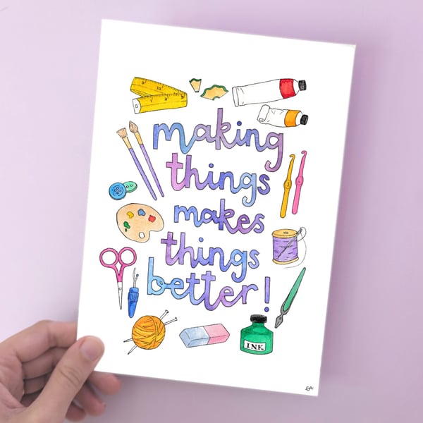 A4 Art Print 'Making Things'