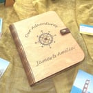 Personalised Wooden Adventure Book-Shaped Box with Compass Design