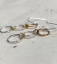 Recycled Sterling Silver and Filled Gold Triple Circle Drop Earrings - Image 3