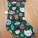 Animals and baubles Christmas stocking