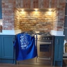 Royal Blue Cooking apron, quote from little Mermaid, Les poissons Les poissons