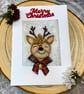 Whimsical Reindeer Christmas Card.