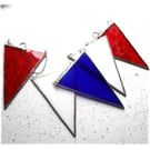  Bunting  5 large flags Stained Glass Suncatcher  Red white and blue