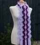 Crochet Stripey Scarf in Lilac and Purple - Image 4