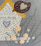 SALE - Birdhouse Cushion with Birds and Flowers - Image 3