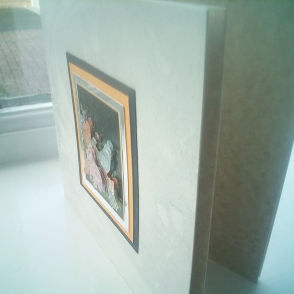 Pretty dove decoupage birthday card