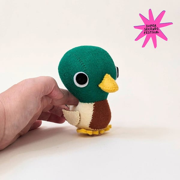 Mallard Duck, wool felt sculpture, Super Seconds Festival