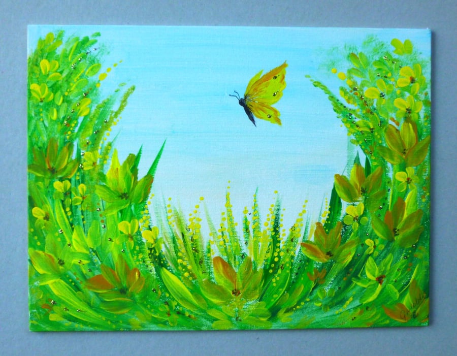 original art hand painted acrylic painting ( ref FA 505 G1 )