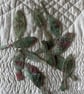 12 Free Motion Embroidered Green Leaf Organza Embellishments Card Making  - Image 6