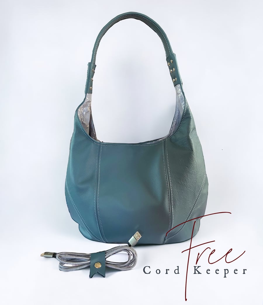 Leather Bag - Handmade Leather Handbag - Summer Bag - Blue Leather Bag