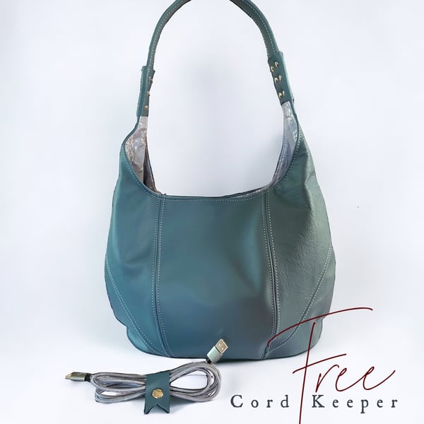 Leather Bag - Handmade Leather Handbag - Summer Bag - Blue Leather Bag