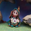 Tiny Magical Gnome 'Kally' with jewelled belt OOAK Sculpt by Ann Galvin