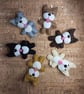 Dog Dark Brown & White Felt Brooch - Image 4