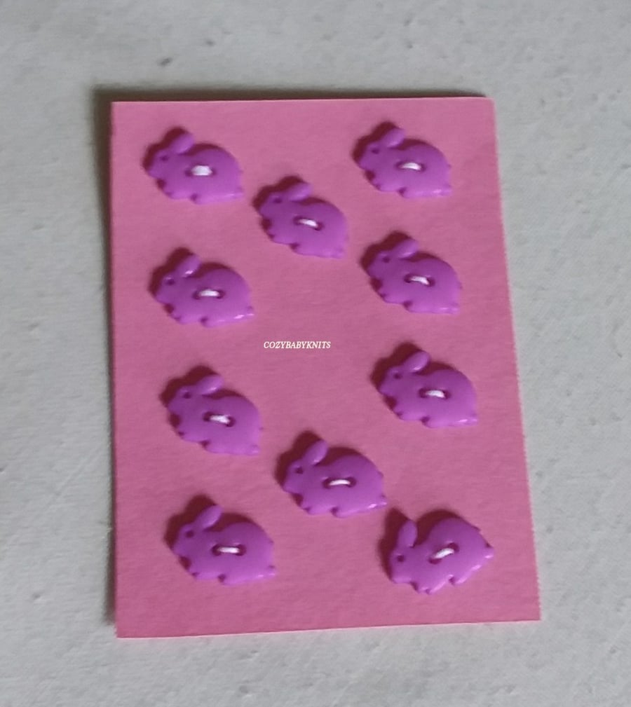 Purple rabbit buttons