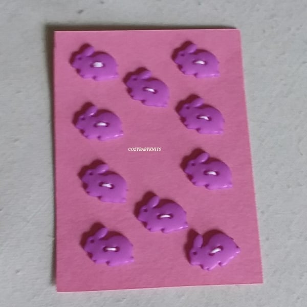 Purple rabbit buttons