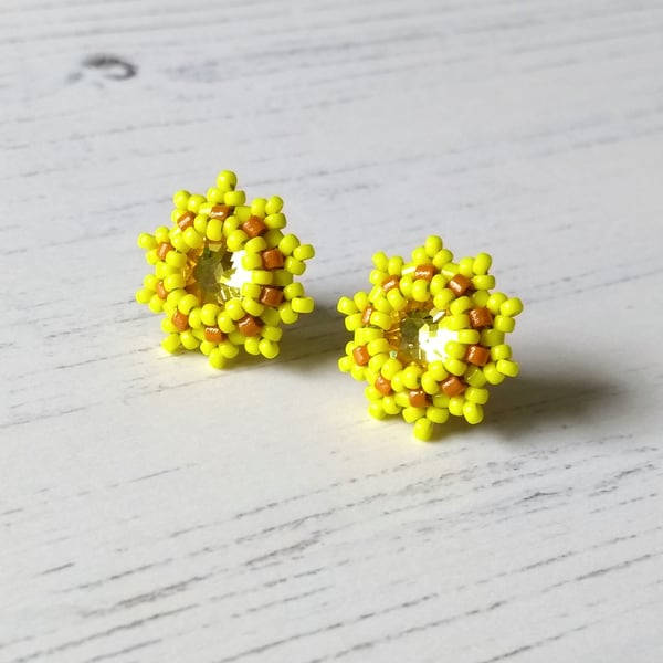 Sunflower Yellow Stud Earrings for Ukraine