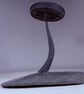 Stone Toadstool, hand cut and carved. Devonian Mudstone on a stone base.
