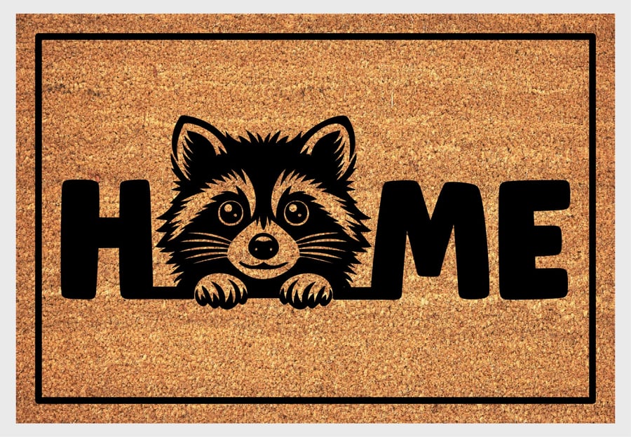 Raccoon Home Door Mat No.1 - Raccoon Welcome Mat - 3 Sizes