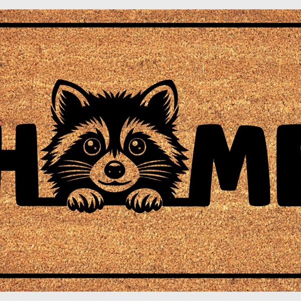 Raccoon Home Door Mat No.1 - Raccoon Welcome Mat - 3 Sizes