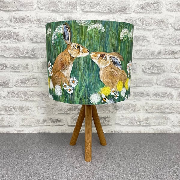 Lampshade handmade hares lampshade green shade