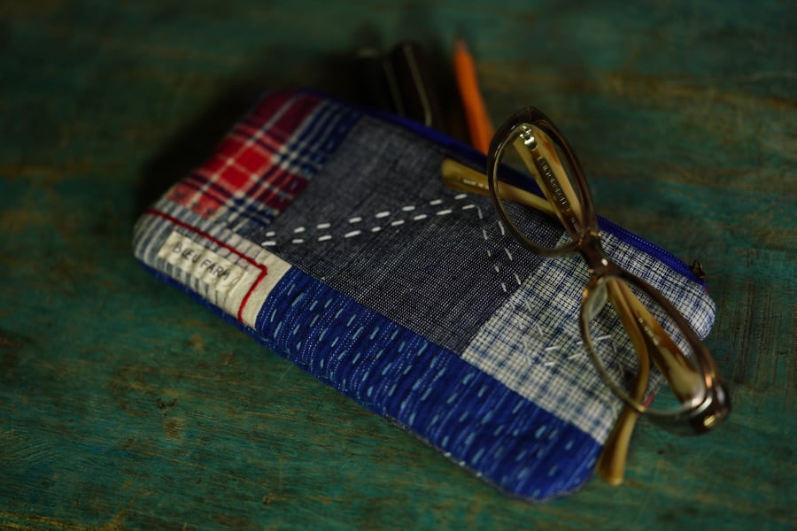 Handmade Fabric Pencil case, Stationery Pouch, Zipper Pouch