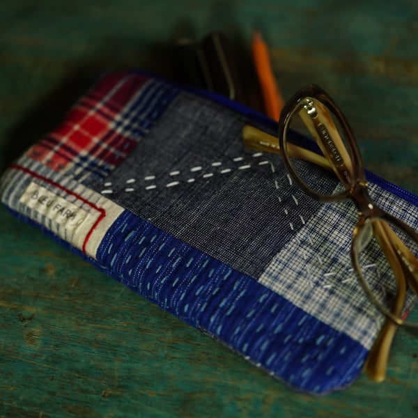 Handmade Fabric Pencil case, Stationery Pouch, Zipper Pouch