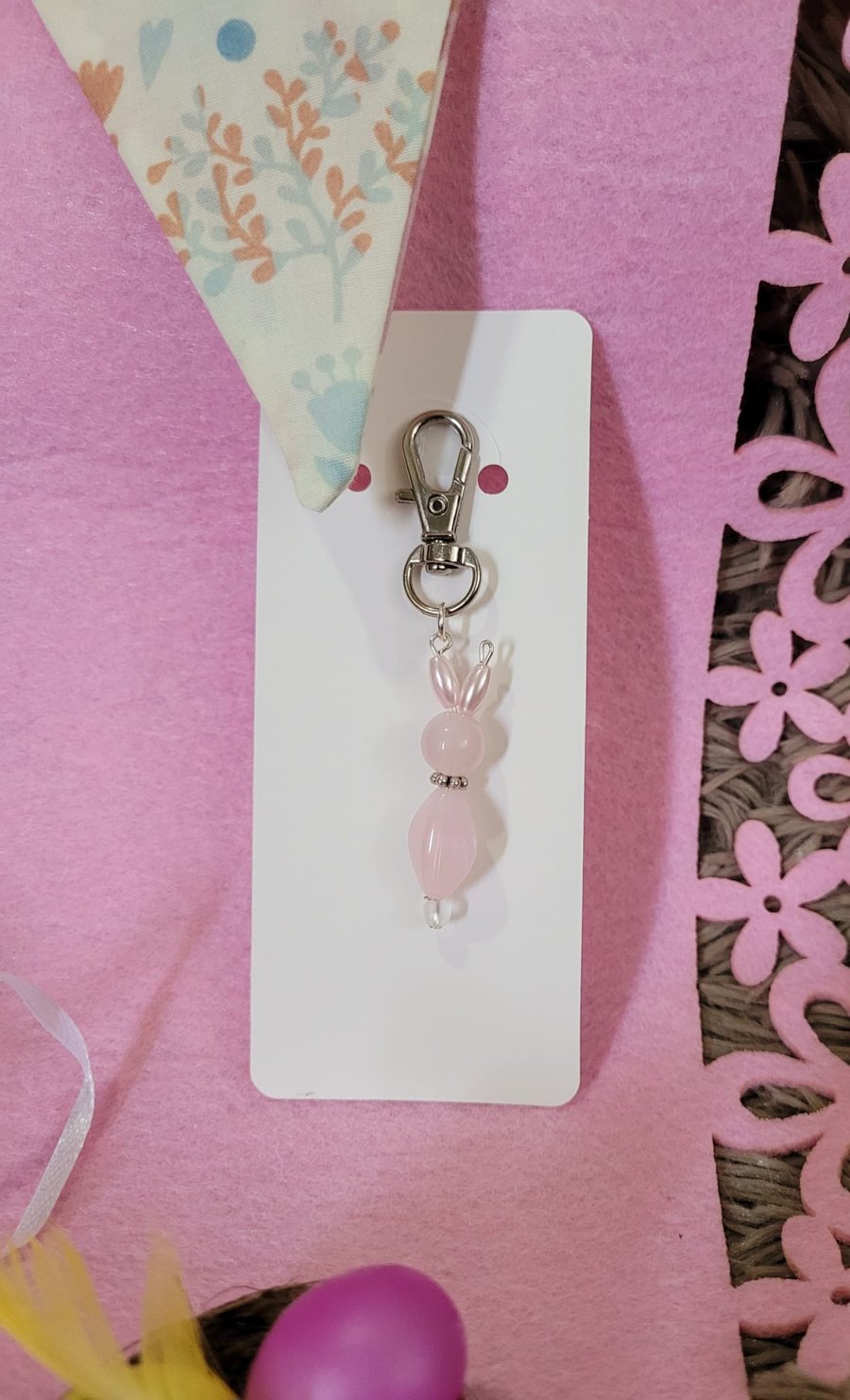 Easter Bunny Keychain - Pink
