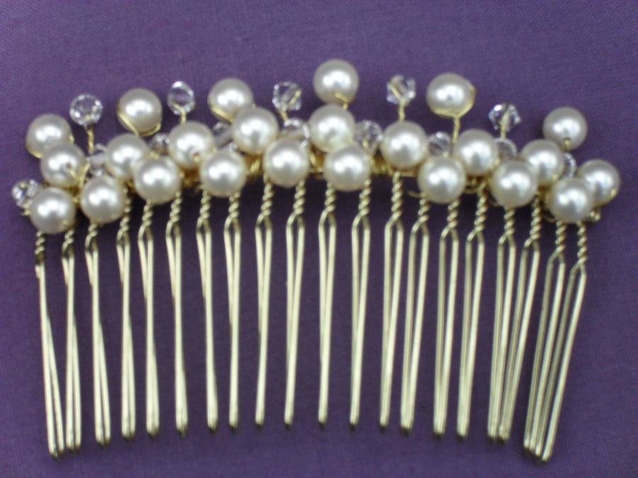 Swarovski Pearl and Crystal Hair Comb