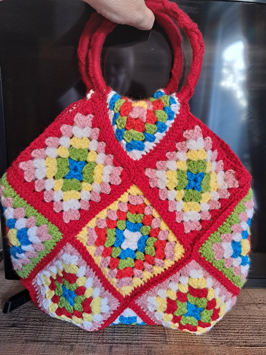 Bag for shopping, knitting crochet , granny square handmade.