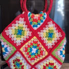 Bag for shopping, knitting crochet , granny square handmade.